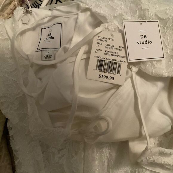 DB Studio Stretch Lace Halter Neck Gown - Picture 13 of 13